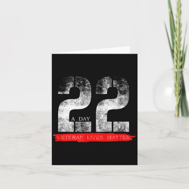 Carte 22 A Day Veteran Lives Suicide Awareness  (Devant)