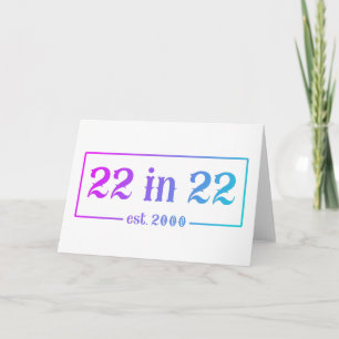 Carte 22e anniversaire 22 EN 22 est 2000 Dégradé
