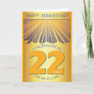 Carte 22e anniversaire de sobriété Golden Ray 12 Étape