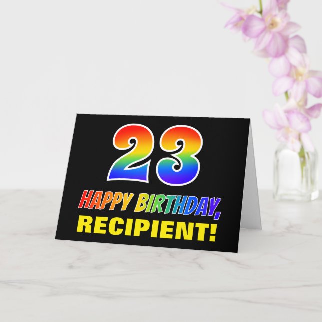 Carte 23e anniversaire : Bold, amusant, simple, arc-en-c (Orchidée)