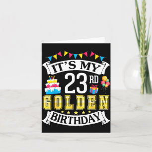 Carte 23e anniversaire d'or joyeux 23 ans nés 1999