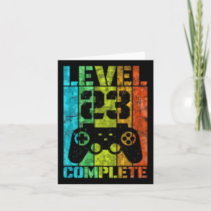 Carte 23e anniversaire Homme Gamer plein niveau 23