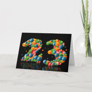 Carte 23ème anniversaire avec des numéros formés à parti