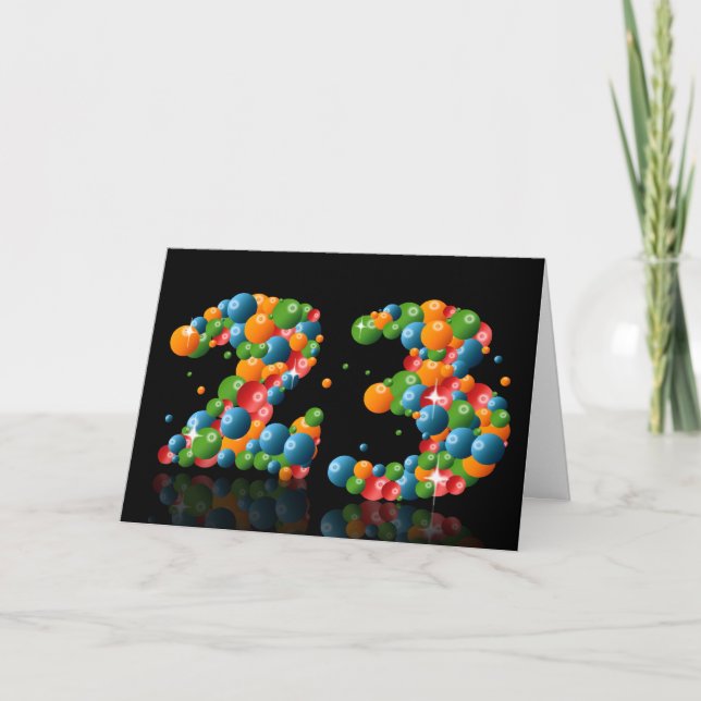 Carte 23ème anniversaire avec des numéros formés à parti (Devant)