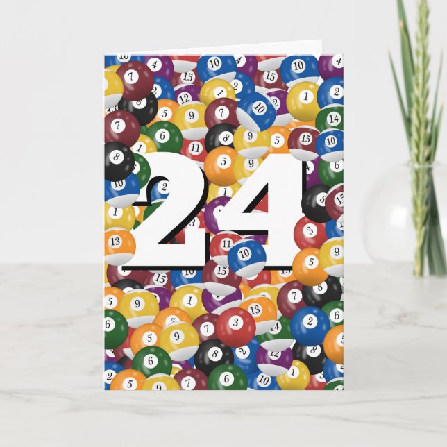 Carte 24e anniversaire Billiard Balls (Devant)