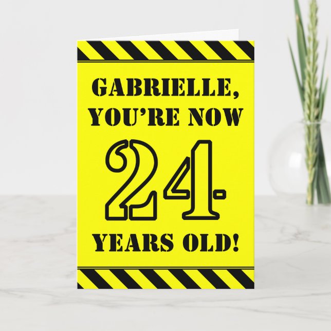 Carte 24e anniversaire : Jeu de style de crayon amusant, (Devant)
