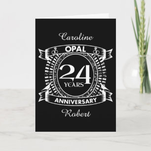 Carte 24E opale pour le 24e anniversaire du mariage