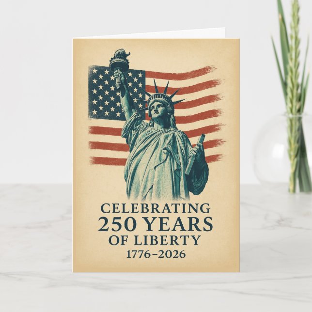 Carte 250 Anniversaire Statue de la Liberté sur le drape (Devant)