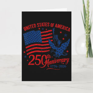 Carte 250 Ans 1776 2026 250e Anniversaire Drapeau États-