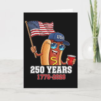 Carte 250 Ans 1776-2026 250e Anniversaire Hotdog