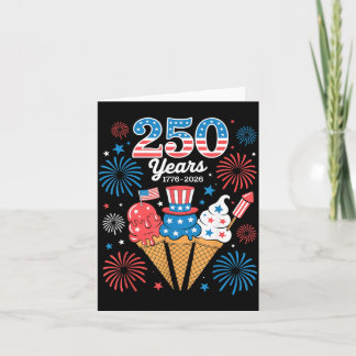 Carte 250 Ans 1776 2026 4 Juillet Glace 250 Ans