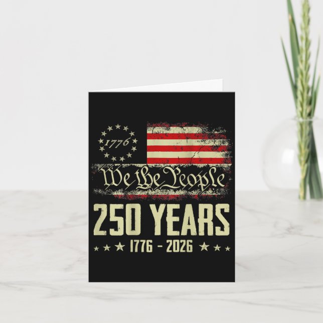 Carte 250 ans 1776-2026 drapeau États-Unis 250e indépend (Devant)
