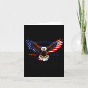 Carte 250 ans 1776–2026 drapeau patriotique aigle améric