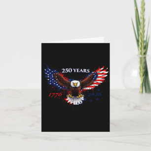 Carte 250 ans 1776–2026 drapeau patriotique aigle améric