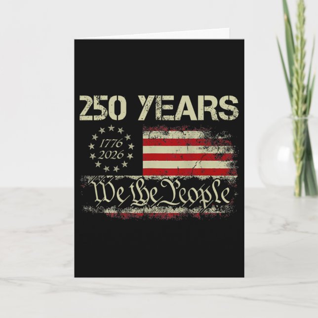 Carte 250 Ans 1776-2026 Nous Le Peuple Drapeau 250e État (Devant)