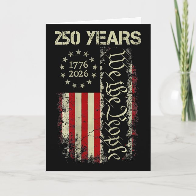 Carte 250 Ans Amérique 1776 2026 Nous Le Peuple Drapeau  (Devant)