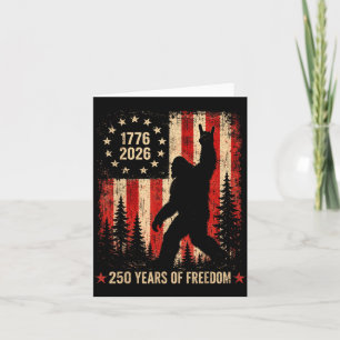 Carte 250 Ans Bigfoot Américain Patriotique 1776-2026