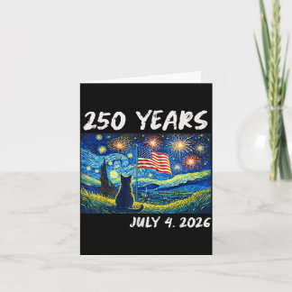 Carte 250 Ans Chat Nuit Étoilée 4 Juillet 250e