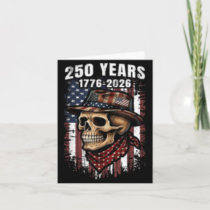 Carte 250 Ans Crâne Squelette Américain Patriotique