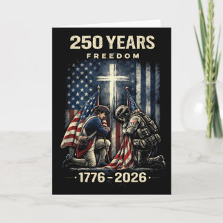Carte 250 Ans Croix Chrétienne Et Drapeau Des États-Unis