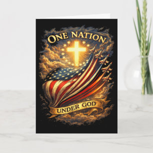 Carte 250 Ans Drapeau Américain Croix Usa 250e Sous Dieu