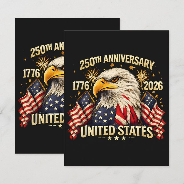Carte 250e anniversaire États-Unis 1776-2026 (Devant / Derrière)