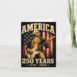 Carte 250e anniversaire Usa Père Fondateur Guitare 250