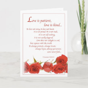 Carte 2596 L'amour est Patient Red Roses, Mariage