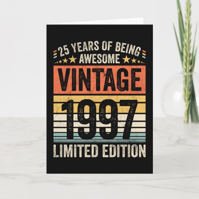 Carte 25 Ans À être Incroyable Vintage 1997 (Devant)