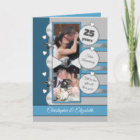 25 ans argent anniversaire bleu et gris photo