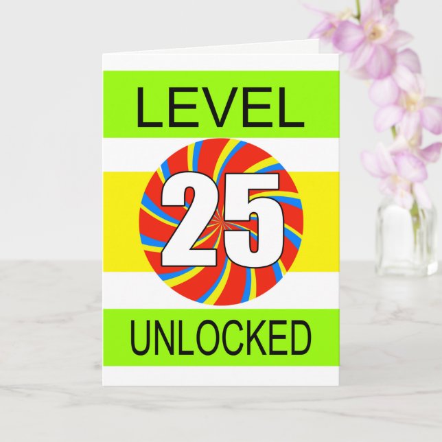 Carte 25e anniversaire de gamer informatique (Orchidée)