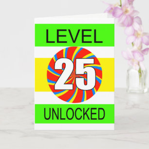 Carte 25e anniversaire de gamer informatique