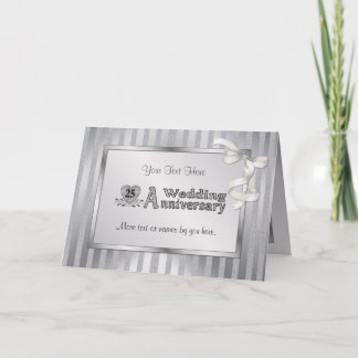 Carte 25e anniversaire de mariage - Argent