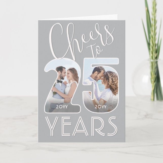 Carte 25e anniversaire de mariage Félicitations pour 25  (Devant)