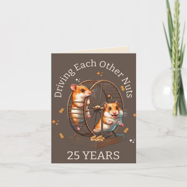 Carte 25e anniversaire hamsters Se conduire les uns les  (Devant)