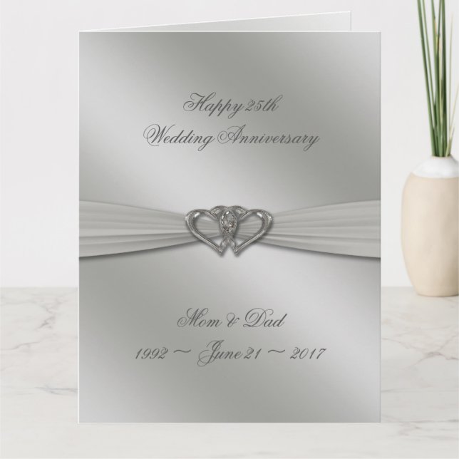 Carte 25e anniversaire Mariage d'argent classique 8,5x11 (Devant)