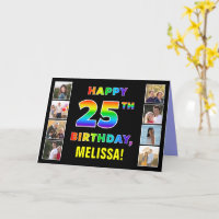25e anniversaire : Rainbow Text, Custom Photos & N