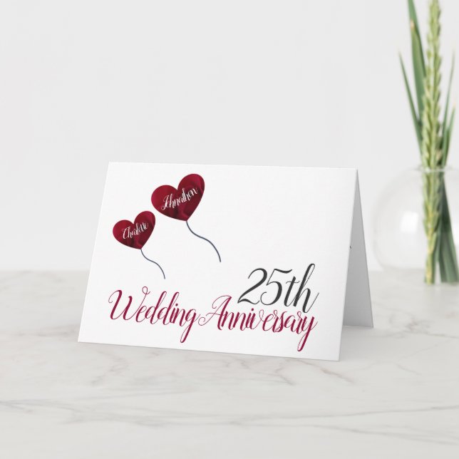 Carte 25e ballon cardiaque du Mariage d'argent (Devant)