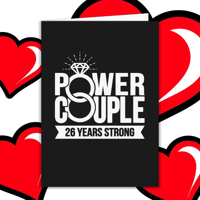Carte 26 ans de puissance forte Couple mignon 26e annive (Créateur téléchargé)