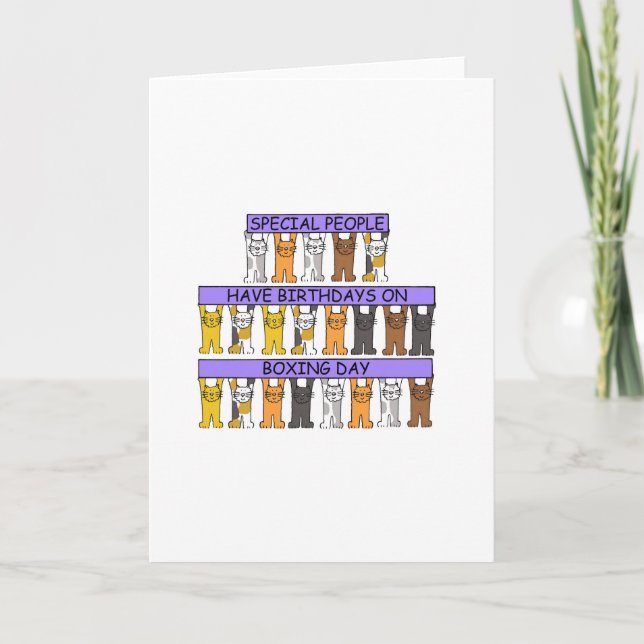 Carte 26 décembre Anniversaire Cute Cartoon Cats (Devant)