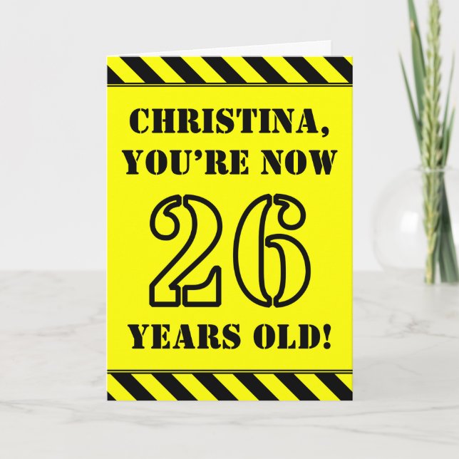 Carte 26e anniversaire : Jeu de style graphique, Nom per (Devant)