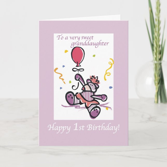 Carte 2709 Premier anniversaire de l'ours-grand-fille (Devant)