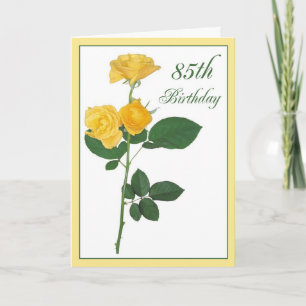 Carte 2721 Joyeuses 85e Anniversaire Roses Jaunes