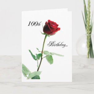 Carte 2724 Joyeux 100e anniversaire Rose rouge_O