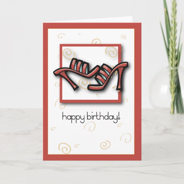 Carte 2744 Chaussures Rouges Anniversaire (Devant)