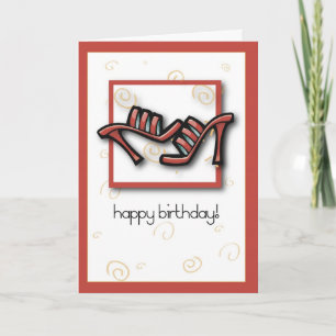 Carte 2744 Chaussures Rouges Anniversaire