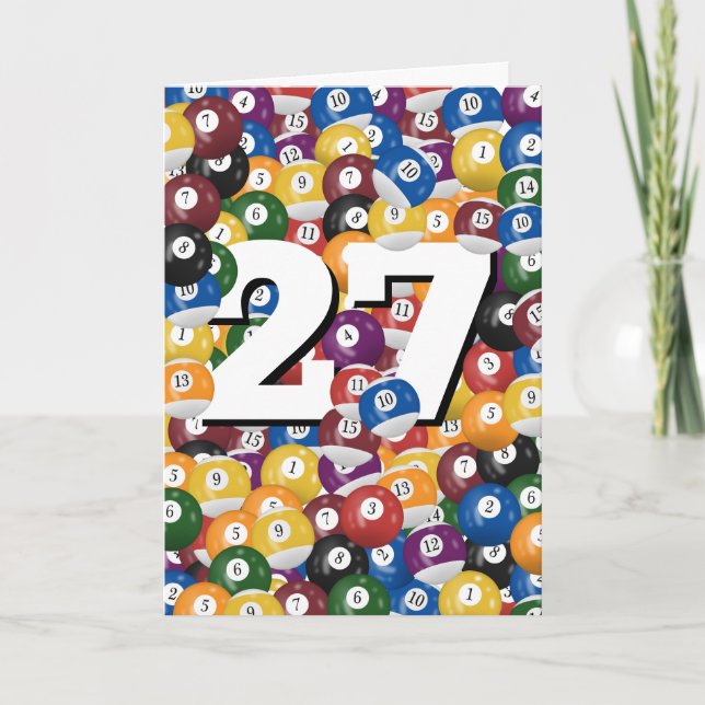 Carte 27e anniversaire Billiard Balls (Devant)