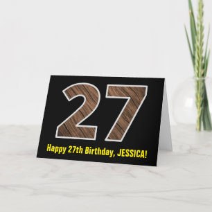 Carte 27e anniversaire : Nom + Faux Motif de céréales en