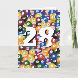 Carte 28e anniversaire Billiard Balls
