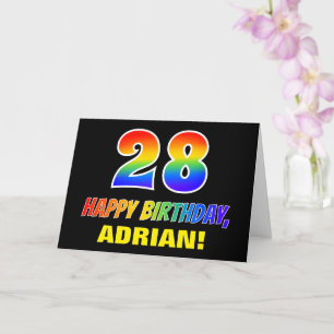 Carte 28e anniversaire : Bold, amusant, simple, arc-en-c
